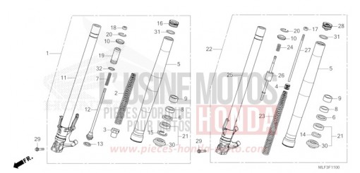 FOURCHETTE AVANT NT1100DP de 2023
